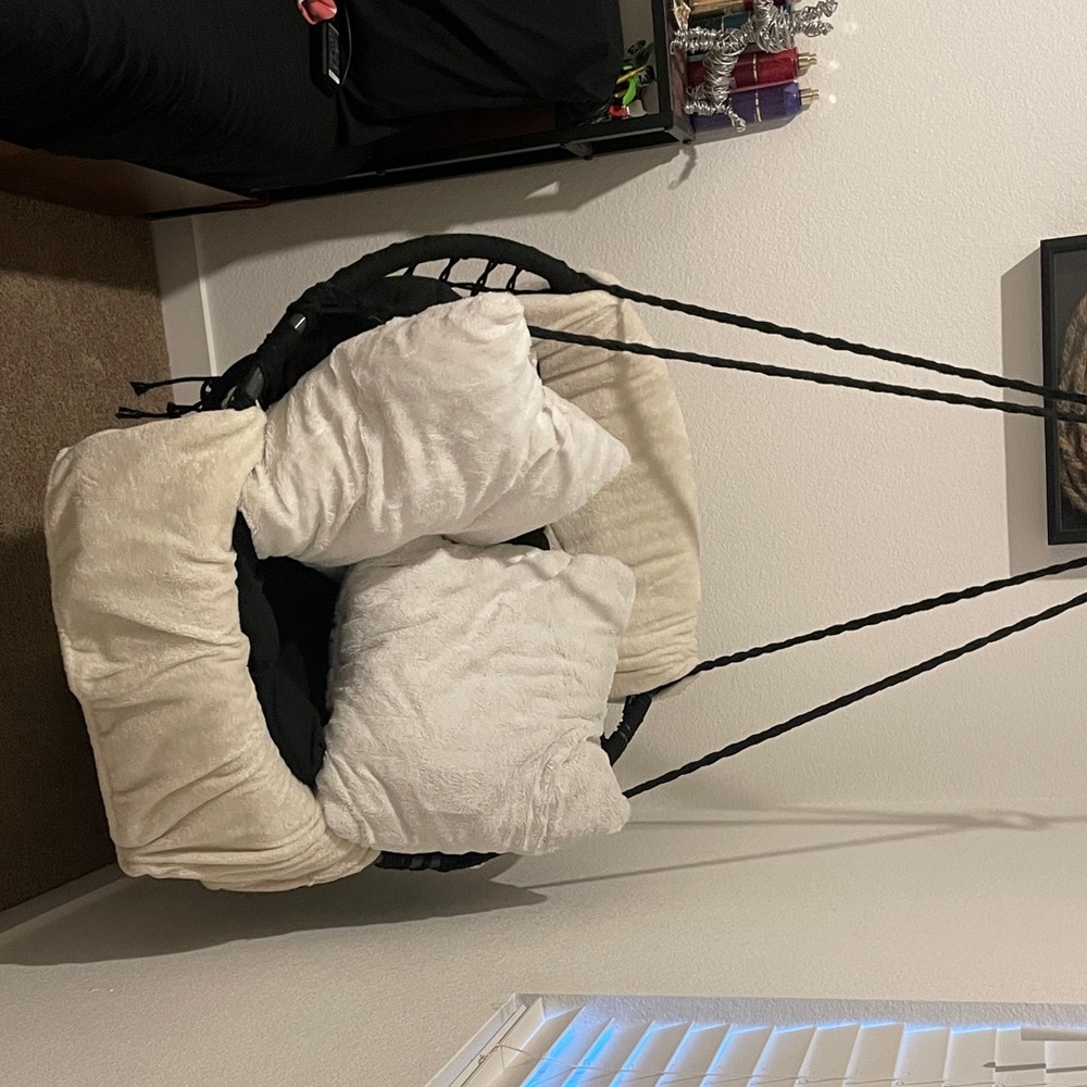 Amazon Black and Cream Hanging Chair